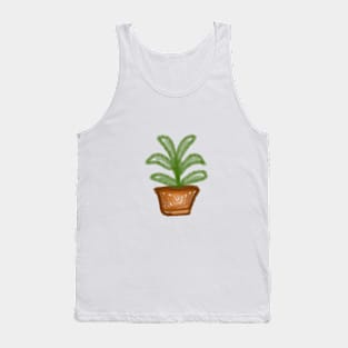 green leaves with pot watercolor design Tank Top